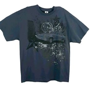 Al Style Mens Size L Gray & Black Chevy Nova T-shirt